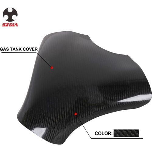 On Road Motorcycle Black Carbon Fiber Oil Fuel Gas Tank Guard Cover Protection For KAWASAKI ZX-6R zx6r 2007 2008