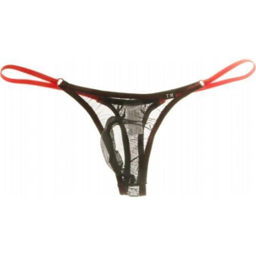 TM Mens Jockstrap Jock Shoulder Strap G String Pop Sexy Mesh Transparent Mens Underwear Fashion Design Penis Bag