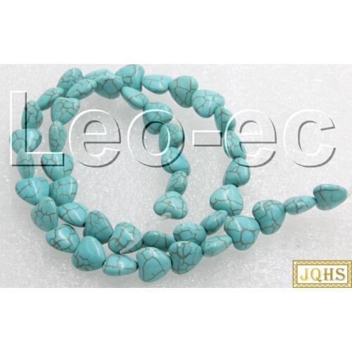Natural 10X10mm heart-shape turquoises Loose Strand For Jewelry Making 15" V1291