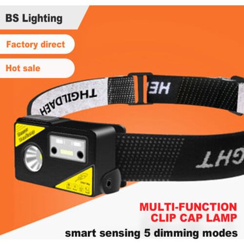 New Design Inductive Headlamp Rechargeable Highlight XPG LED Mini Headlight with Red Blue Warning for Running,Camping,Cycling