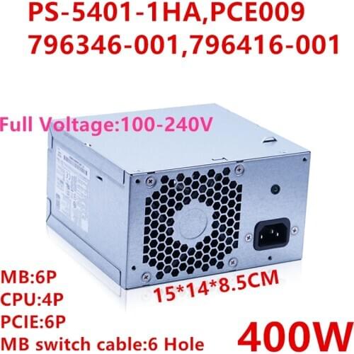 New PSU For HP ATX ProDesk 400 600 680 700 800 880 G1 G2 Z240 6Pin 400W Power Supply PS-5401-1HA PCE009 796346-001 796416-001