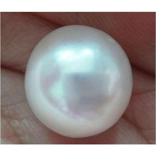Huge 8.9mm Natural Round South Sea Genuine White Loose Pearl Half Drille