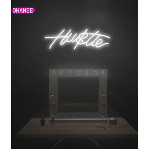Custom Logo Name Hustle LED Neon Sign Custom Made Wall Lights Party Wedding Shop Window Restaurant Birthday Decoration