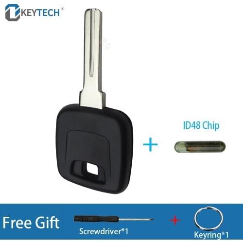 OkeyTech Car Key Shell Case Cover For Volvo VOLVO S40 V40 D30 S60 S80 XC90 XC60 With ID48 Chip Uncut NE66 Blade Fob Replacement