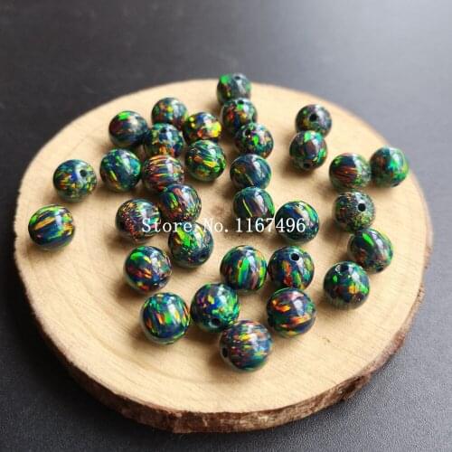 50pcs /lot 8mm OP32 Round Ball Opal Synthetic Round Opal Beads ,Loose Opal Beads For Opal Necklace