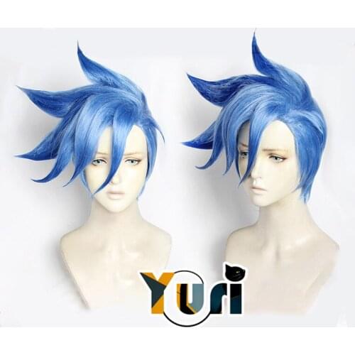 Human Use PROMARE Galo Thymos Cosplay Prop Blue Hair Wig LHZ Sa