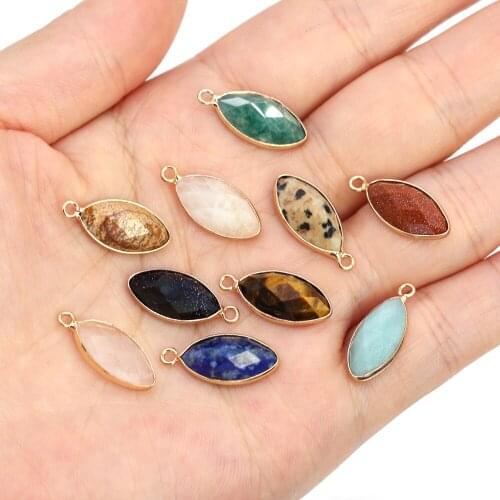 Natural Stone Pendants Tiger Eyes Stone Necklace Charms for Jewelry Making Supplies Size 10x20mm