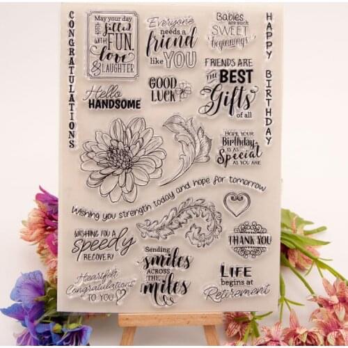Transparent Clear Stamps for DIY Scrapbooking/Card Making/Kids Christmas Fun Decoration Supplies T1441 Handmade Flowers