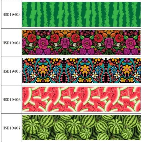 22MM 25MM 38MM 50MM 75mm Printed Pattern on Grosgrain Ribbon for diy ribbon