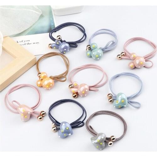 Cute Animal Hair Ring Rabbit Bear Heart Hair Bands Headwear Girls Rubber Band Rlastic Hair Rope Korean Children Hair Accessories