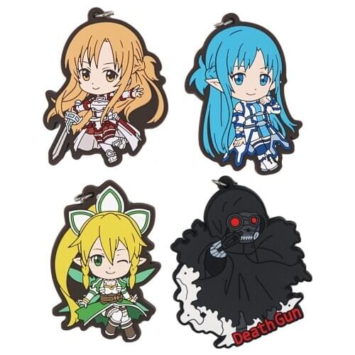 Sword Art Online Alicization SAO Anime Asuna Leafa Death Gun Strap Rubber Keychain