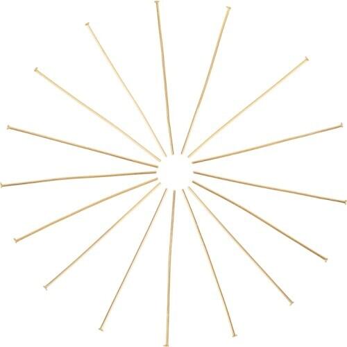 200pcs 304 Stainless Steel Flat Head Pins Golden Color for Jewelry Making DIY Bracelet Necklace Accessories Finding 50x1.7x0.7mm