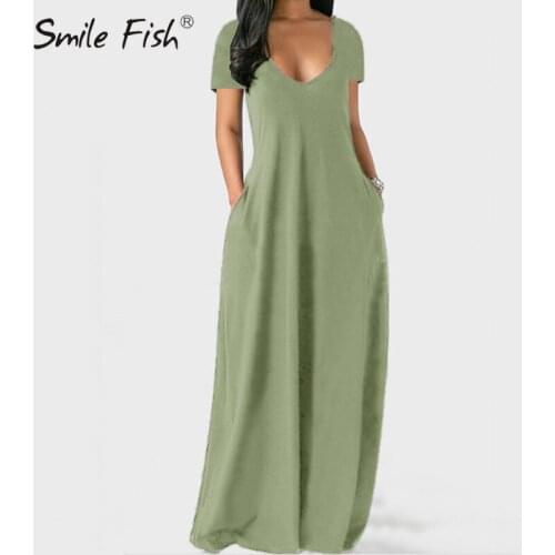 SMILE FISH Green Summer Dresses