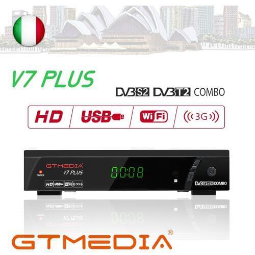 GTMedia V7 Plus Satellite Receiver DVB-S2 DVB-T2 Decoder 1080P Full HD USB WIFI powervu Biss Key Receptor