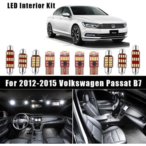Canbus LED Interior Dome Map Roof Light Bulbs Kit For Volkswagen for VW Passat B7 Sedan Variant Estate 12-15 License Plate Lamp