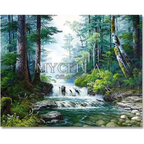 Needlework Landscape Diamond Embroidery Full Diamond Mosaic Waterfall Forest 5d Diy Diamond Painting Cross Stitch Rhinestone