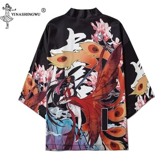 Japanese Kimono Asian Yukata Women Harajuku Tops Japanese Traditional Orient Ethnic Cardigan Kimonos Unisex Thin Loose Blouses