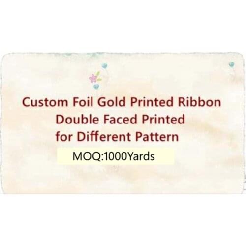 Custom Foil Gold Ribbon Double Faced Printed for the Different Patterm Grosgrain ribbon 50/100 yards
