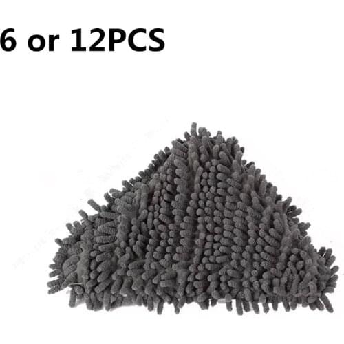 6 or 12PCS 26cm Chenille Triangle Cloth Dust Mop Replacement Head Pads Sweeping Flat Clean Tool Glass for Wash Floors Rags
