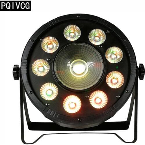 9x10w led+30w cob rgb 3in1 led par light dmx flat par 25 degree lens par led lights