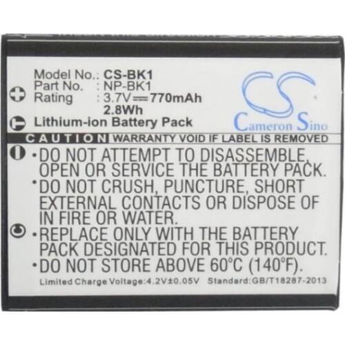 Cameron Sino 770mAh battery for SONY Cyber-shot DSC-S950P S950S S980 W180R W180S W190B W190R W370B W370G MHS-PM5KP Webbie HD