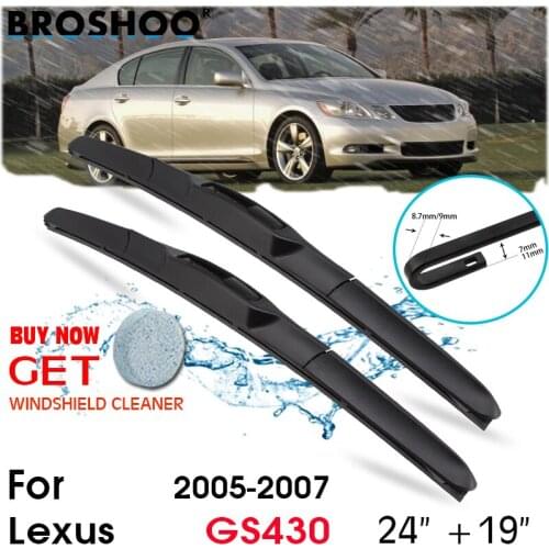 Car Wiper Blade Front Window Windscreen Windshield Wipers Blades J hook Auto Accessories For Lexus GS430 24"+19" 2005-2007