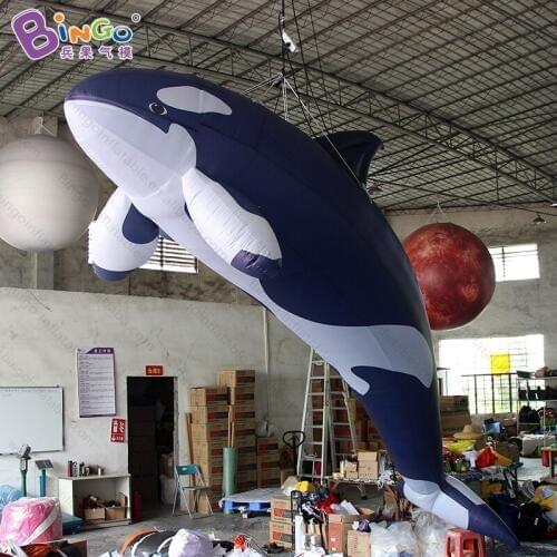 Free Delivery 5.5 Meters inflatable giant killer whale customized decorative blow-up whale model for inflatable toys