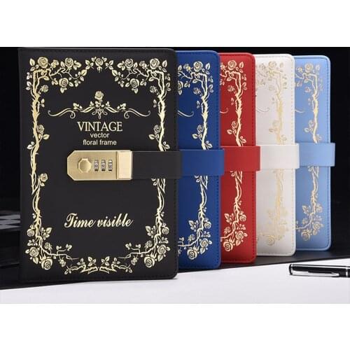 Password Lock Notebook A5 360 Pages Creative Diary Notebook A6 300 Page Students Secretly Keep Notebook Diary Hand Ledger 2021