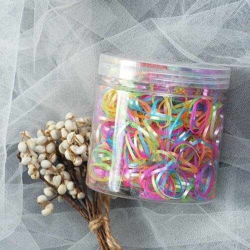 Boxed Childrens Mixed Color Rubber Band Disposable High Elastic Leather Rope Headband Boxed Hair Accessories