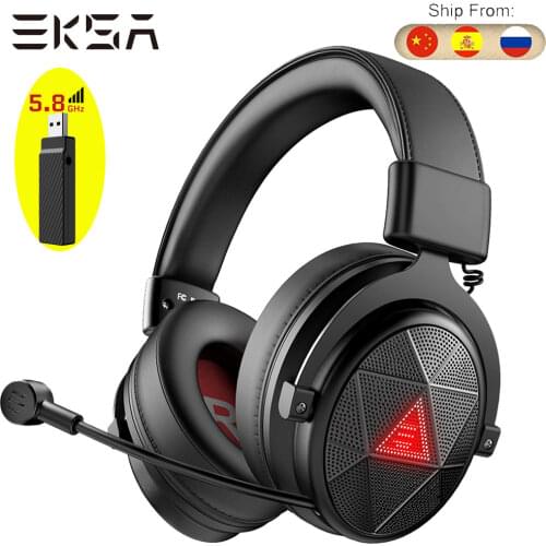 EKSA E910 5.8GHz Gaming Earphone With ENC Microphone Dirver-Free 7.1 Surround Sound Headset Gamer Wireless Headphones PC / PS4