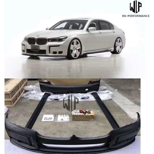 G11 G12 PP Unpainted Car Body Kit Front Rear Bumper with tail pipes Side Skirts For BMW 7 Series 730 740 760 2016-up