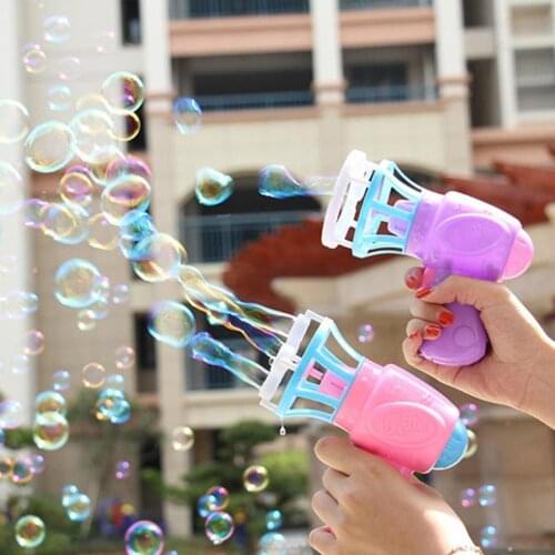 Bubble Blower Machine Toy Electric Fan Bubble Kids Soap Water Bubble Gun Cartoon Blowing Water Toys Random Color