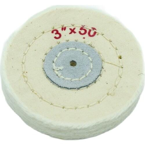 3" White Cotton Buffing Cloth Wheel For Jewelry Mirror Polishing Cleaning