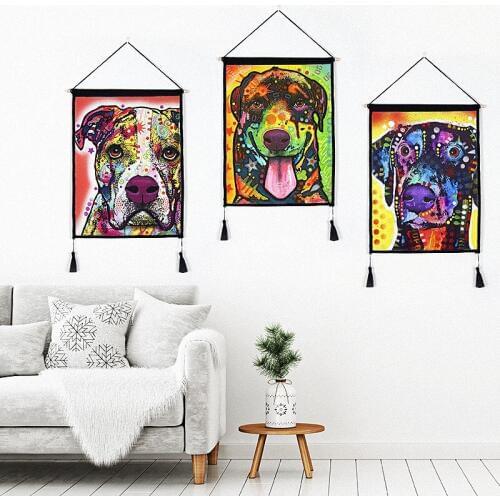 Fanximan Creative Hanging Painting Room Wall Decoration Colorful Dog Design Canvas Printing Painting Wall Art Pictures