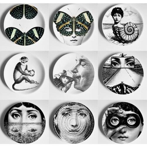 Creative Plates Italy Milan Pattern Ceramics Wall Hanging Living Room Decorative Background Plate Nordic Style