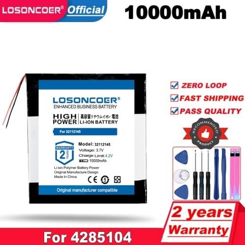 LOSONCOER 3.7V 10000mAh SD 32112145 (polymer lithium ion / Li-ion battery) for tablet pc,MOBILE POWER BANK;cell phone,speaker
