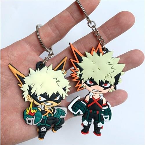 Cute Anime Bakugou Katsuki Key Ring Silica gel Key Chains Key Holder Kids Accessories Trinkets Cosplay Itabag Keychain Gift
