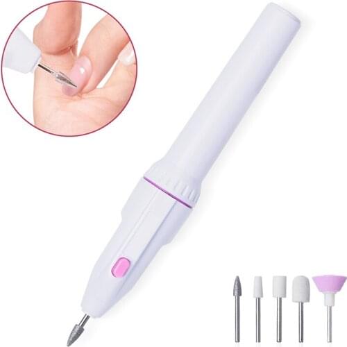 5 In 1 Electric Nail Drill Kit Battery Manicure Pedicure Grinding Polishing Professional Nail Art Sanding File Pen Tools Machine