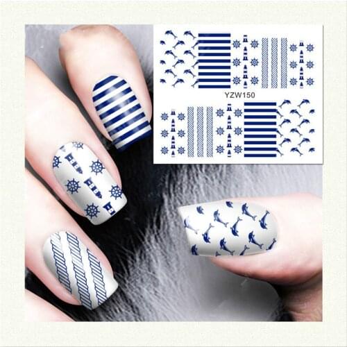 2 Sheets Blueness & Candy Colors Dolphin Nail Stickers Owl Nail Art Decals Women Cute Nails Diy Stickers