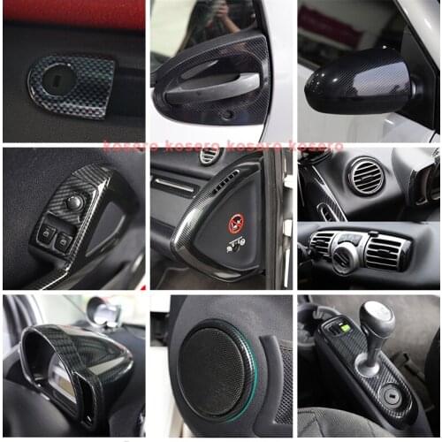 Carbon Fiber Pattern Cover Decoration Shell Car Stickers For Smart 451 Fortwo Interior And Exterior Modified Accessories ABS