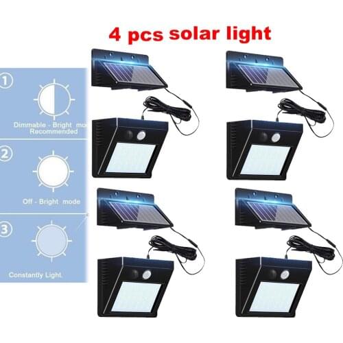 30 LED Solar Powered Wall Light PIR Motion Sensor Street Outdoor IP65 Waterproof Pathway Garden Fence Lamp With 3Modesoptional s