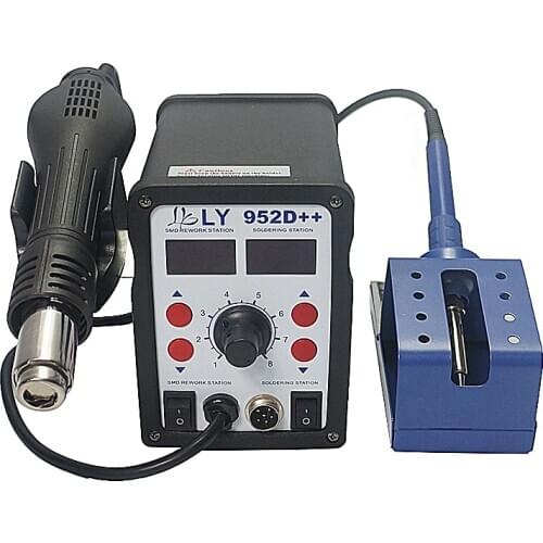 New Auto Sleep Function Big Power Smart High Precision LY 952D++ Dual Led 2 in 1 Solder Station 220V/110V 700W