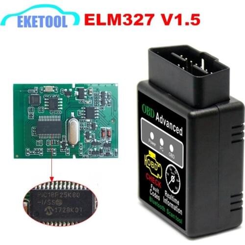 New OBD Advanced Scanner ELM327 V1.5 Bluetooth Works Android/Windows PIC18F25K80 V1.5 Hardware Diesel Cars ELM 327 V1.5 BT