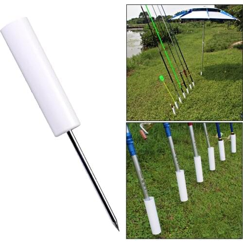 Fishing Rod Stand Pole Holder Plug Insert Ground Portable PVC Fishing Pole Support Universal for Bank Shore Fishing