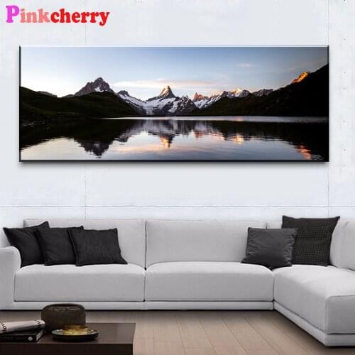 Snow Mountain Setting Sun Scenery Diamond Painting Full Round Square 5D DIY Diamond embroidery Mosaic Crystal Diamond art