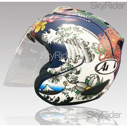 Open Face blue dragon Motorcycle helmet Motocross Racing Motobike Riding Helmet Casco De Motocicleta