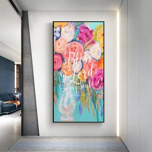 Modern Flowers Peony Alphabet Canvas Painting Posters and Prints Abstract Letter Flowers Wall Art Pictures for Living Room Decor