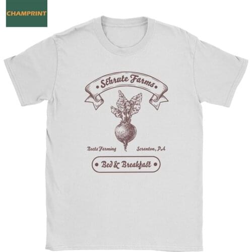 The Office Schrute Farms Beets Farming Bed Breakfast T-Shirts Men TV Show Cotton Tees Short Sleeve T Shirts 6XL Tops