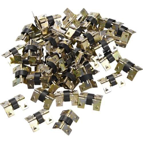 Uxcell Spring Loaded Hinges for Glasses Case Jewelry Wooden Box 20mm Length 51pcs