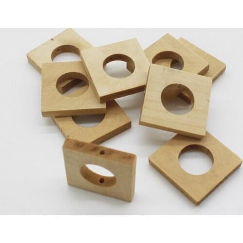 WB45 DIY Accessories Sqaure Shaped Grass Wood Chips Painting Pendant Earrings Women Jewelry